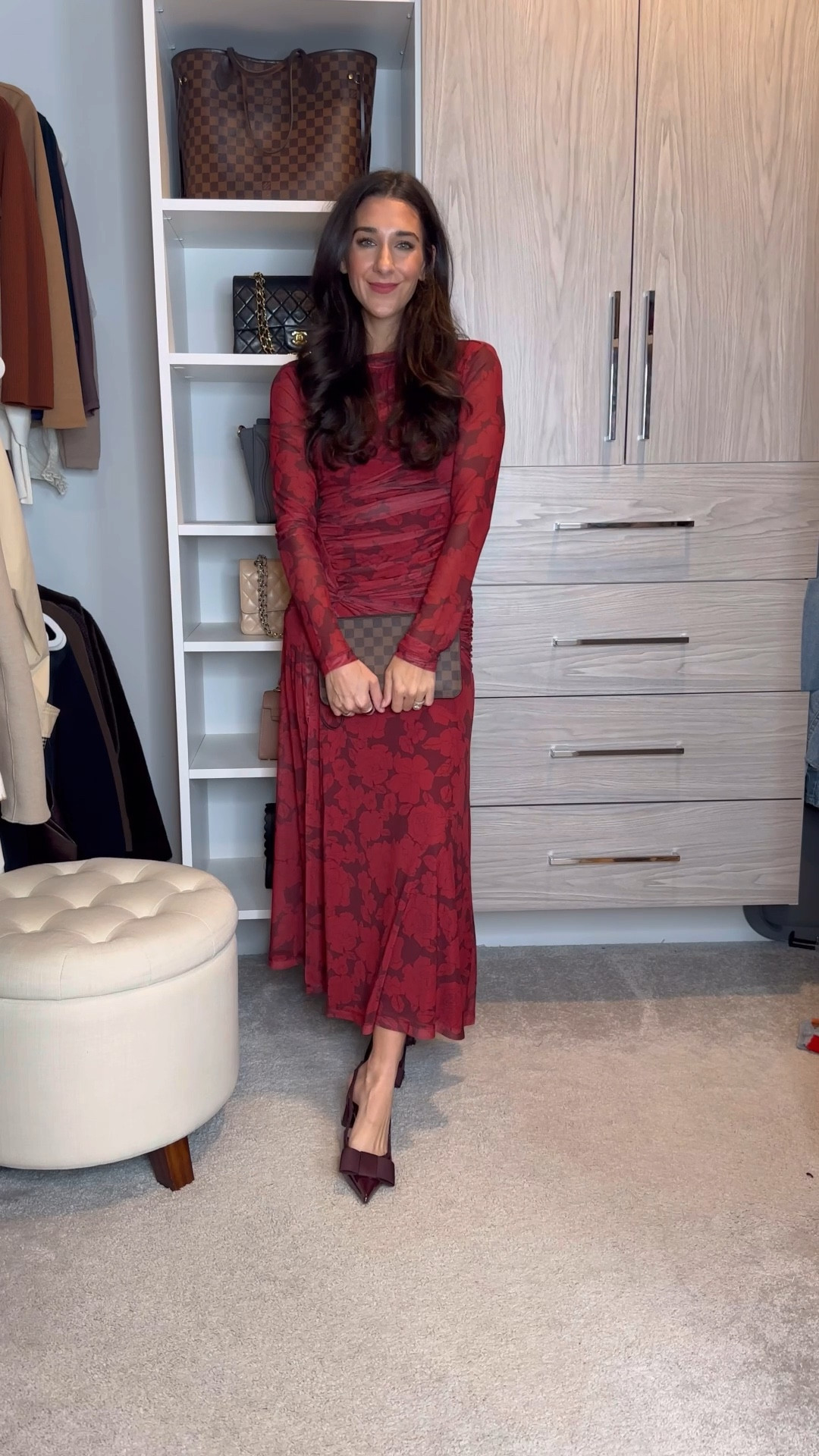 Red midi dress / holiday dress / holiday outfit / wedding guest event dress / Family photo 

Wearing size smalll

#LTKStyleTip #LTKHoliday