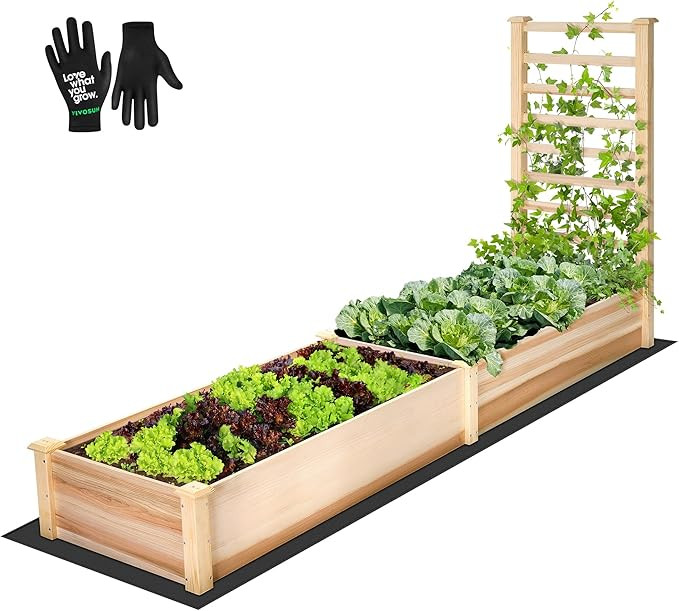 VIVOSUN Raised Garden Bed with Trellis for Vine Climbing, 48.6 x 23.2 x 29.9 Inches Outdoor Wood ... | Amazon (CA)