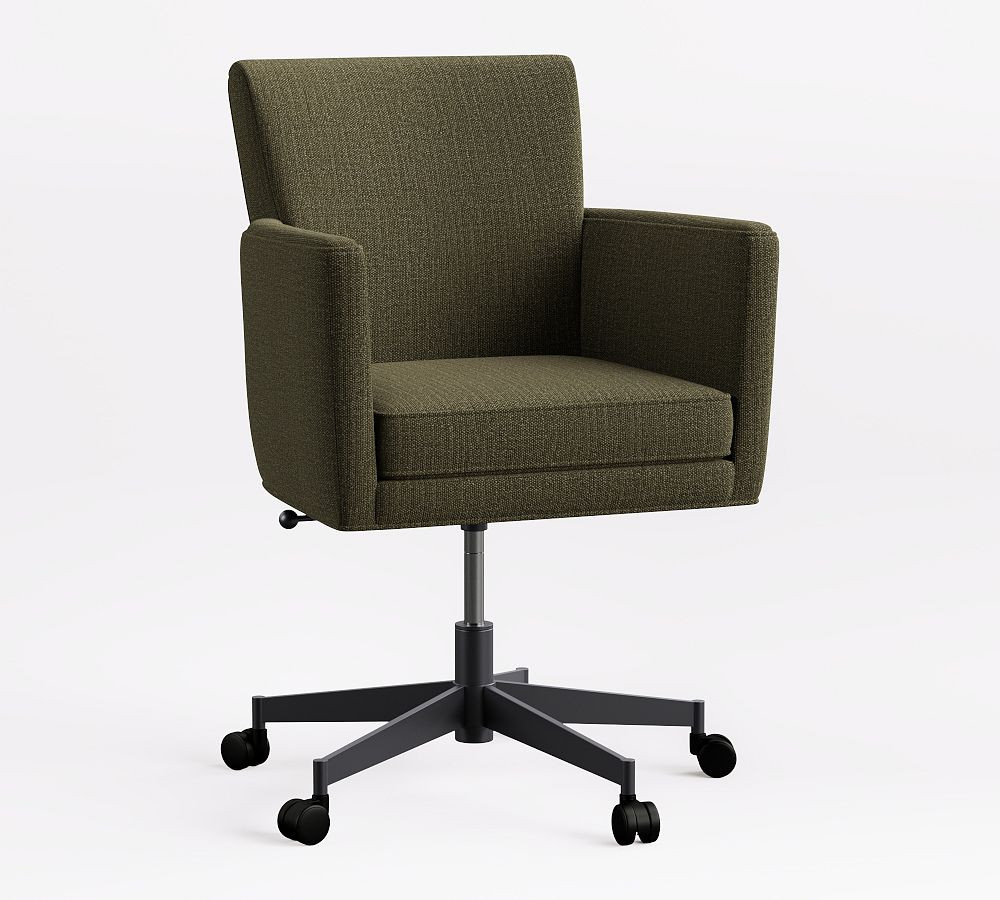 Irving Upholstered Swivel Desk Chair | Pottery Barn (US)