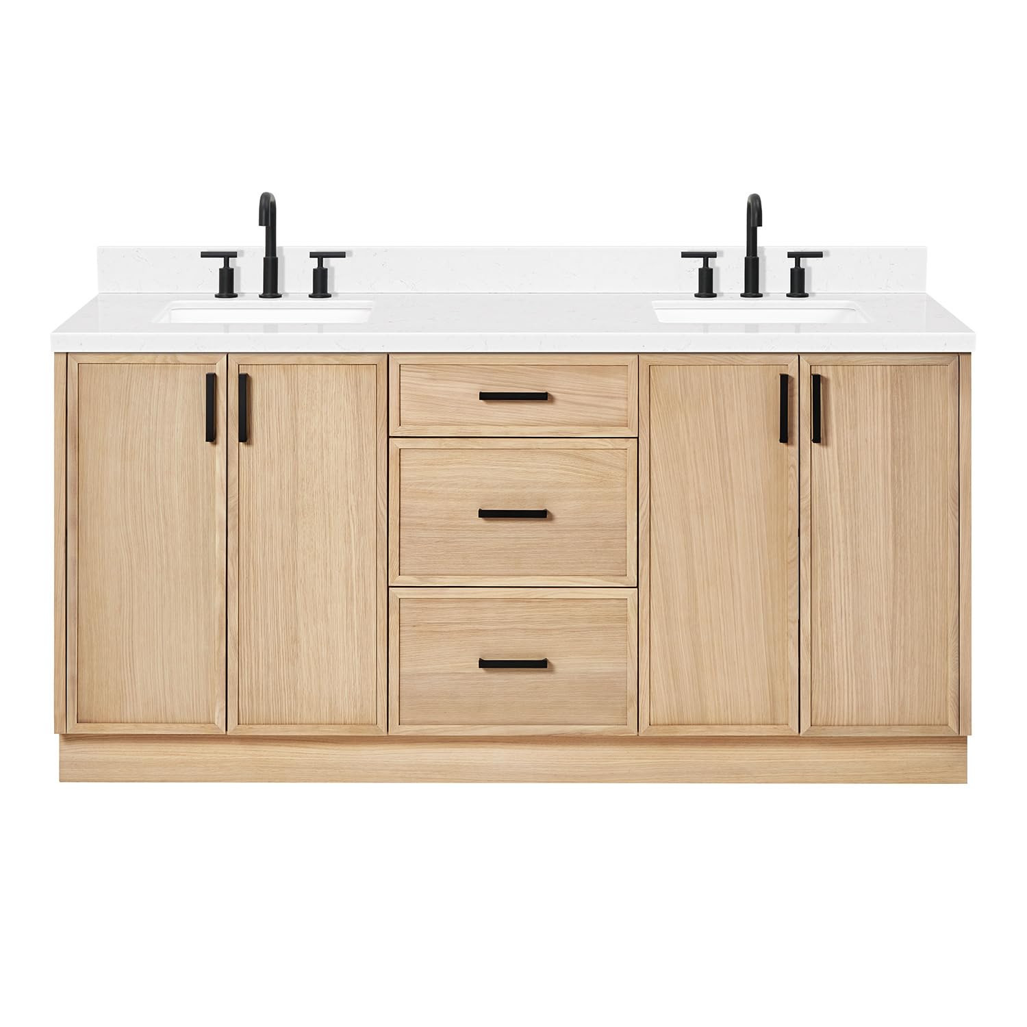 ARIEL Kelly 72 in Slim Shaker Design Bathroom Vanity with Rectangle Sink, American White Oak, 1.5... | Amazon (US)