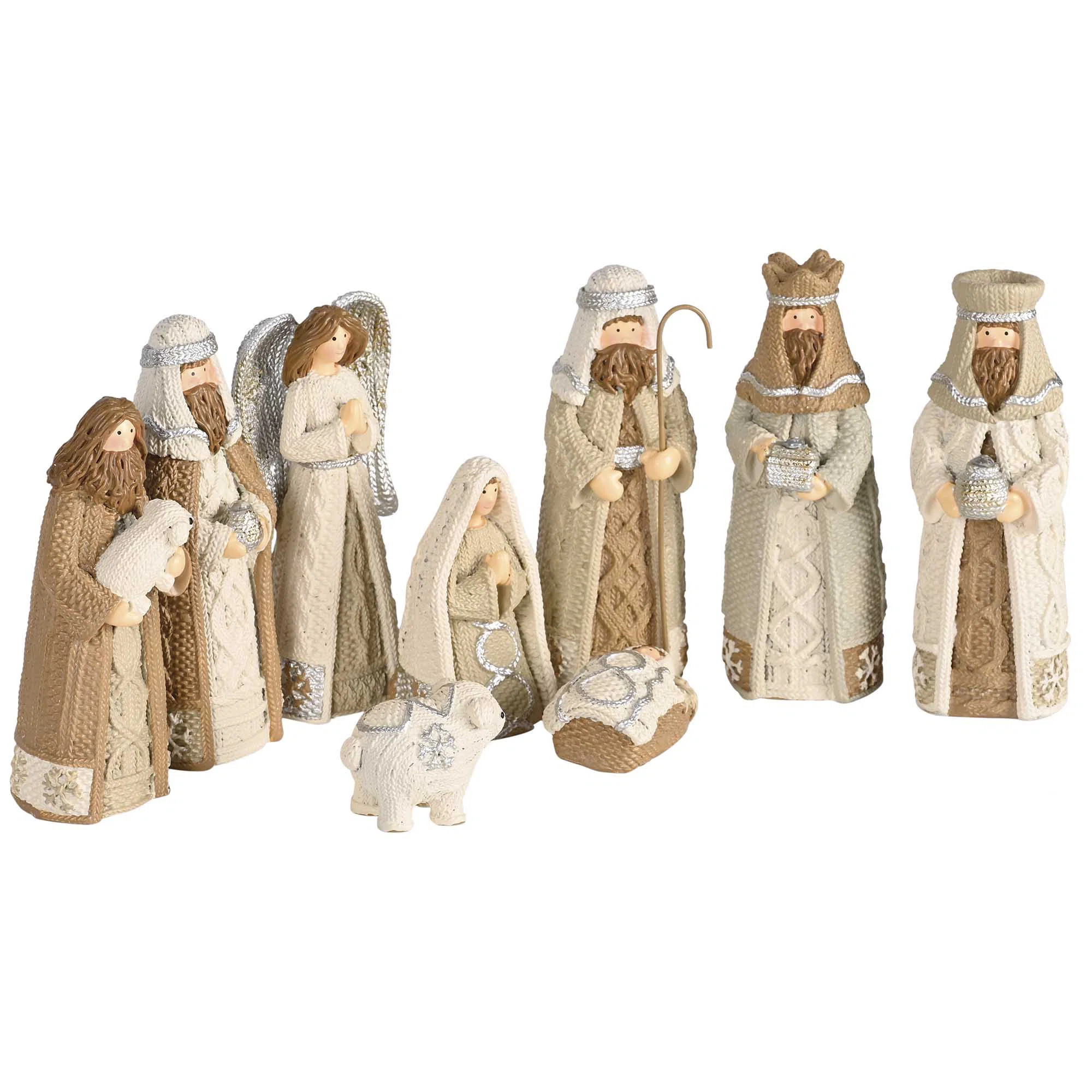 Nativity 9 Piece 4H White Knitted Look | Wayfair North America