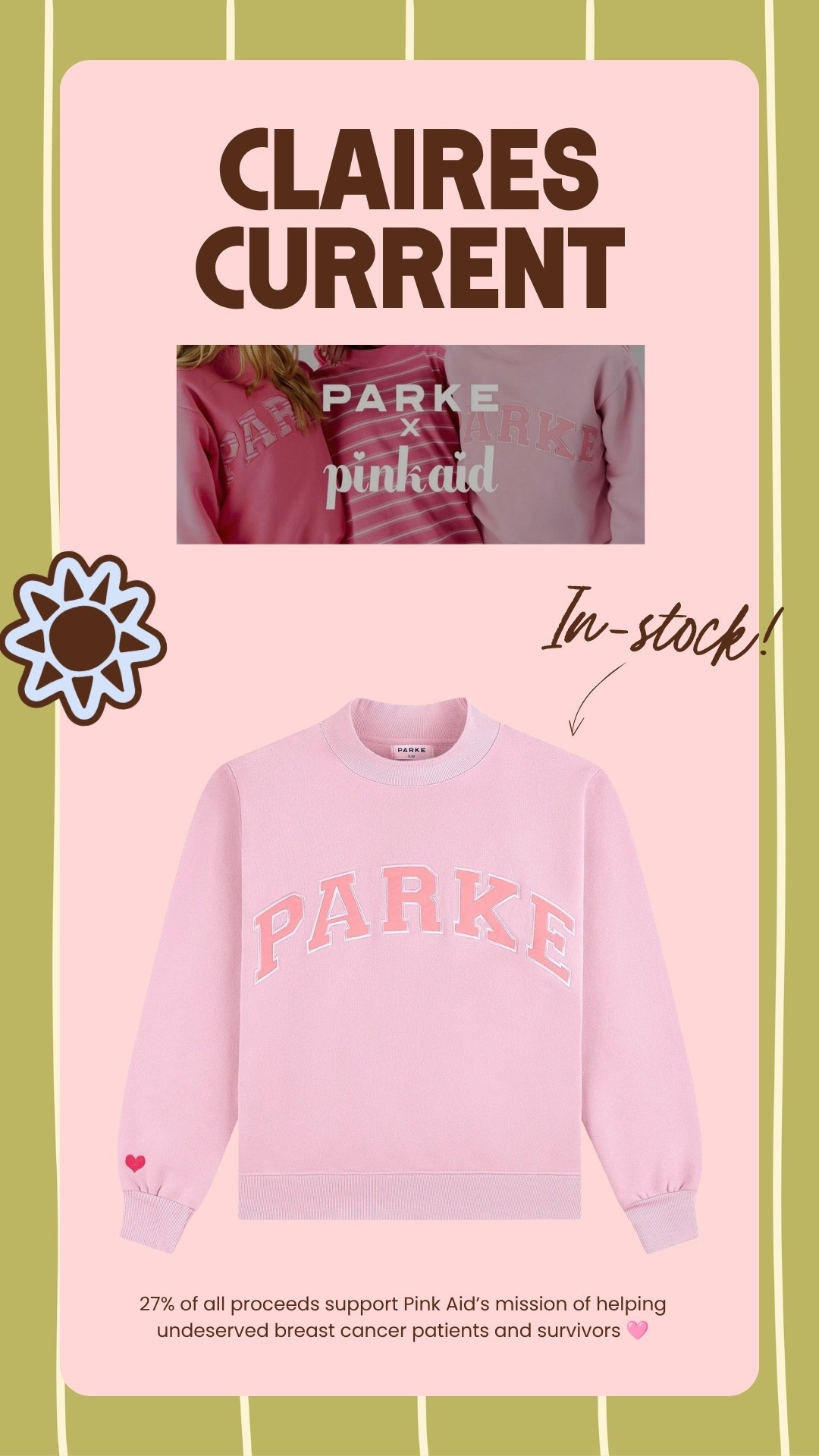 Parke new collection with Pink Aid 🩷 love that it’s support a great cause!! 🎀