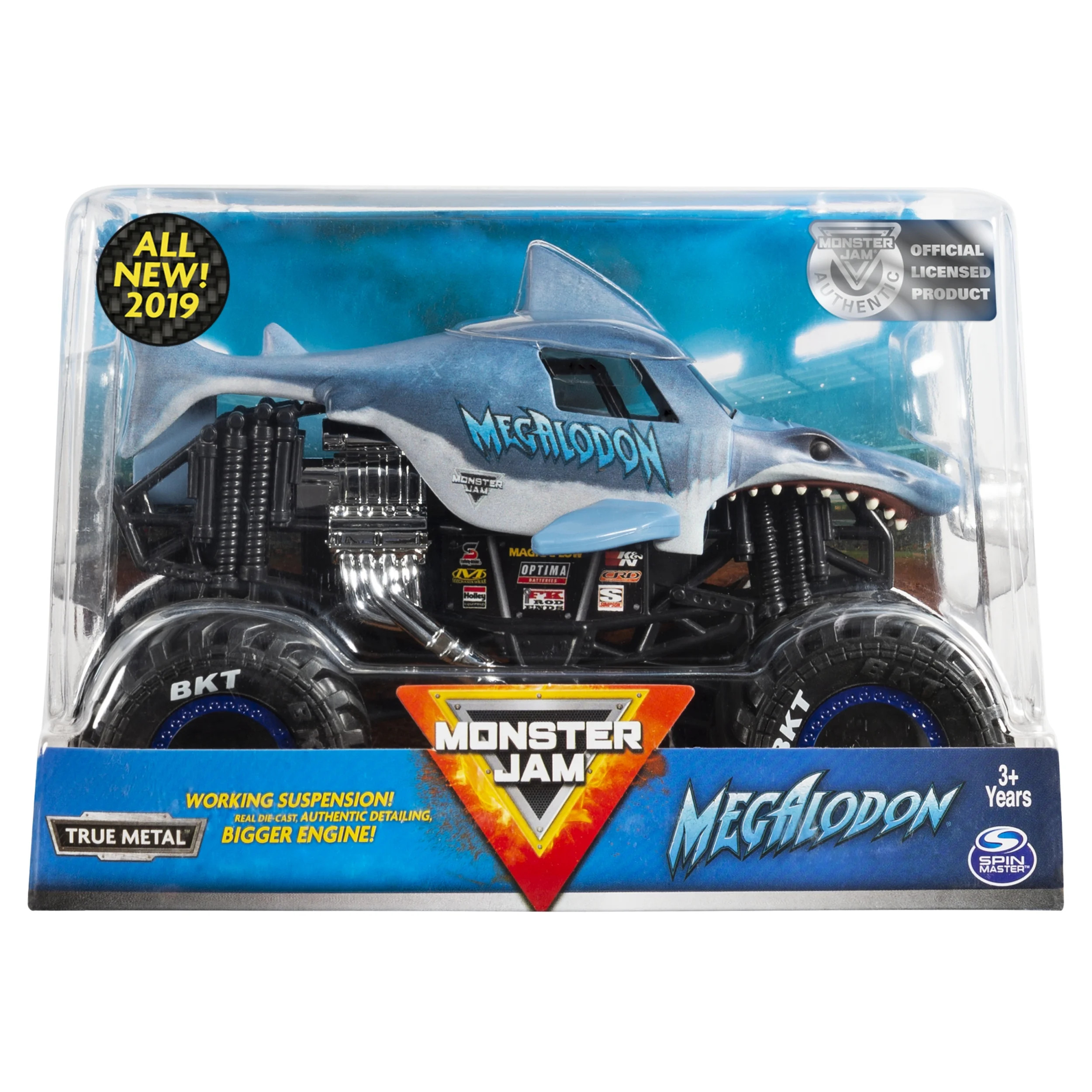 Monster Jam, Official Megalodon Monster Truck, Die-Cast Vehicle, 1:24 Scale | Walmart (US)
