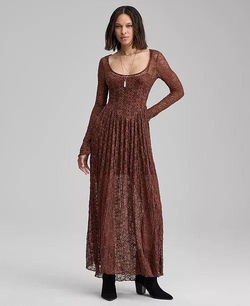 And Now This Women's Lace Scoop-Neck Maxi Dress, Macy's Exclusive - Macy's | Macy's