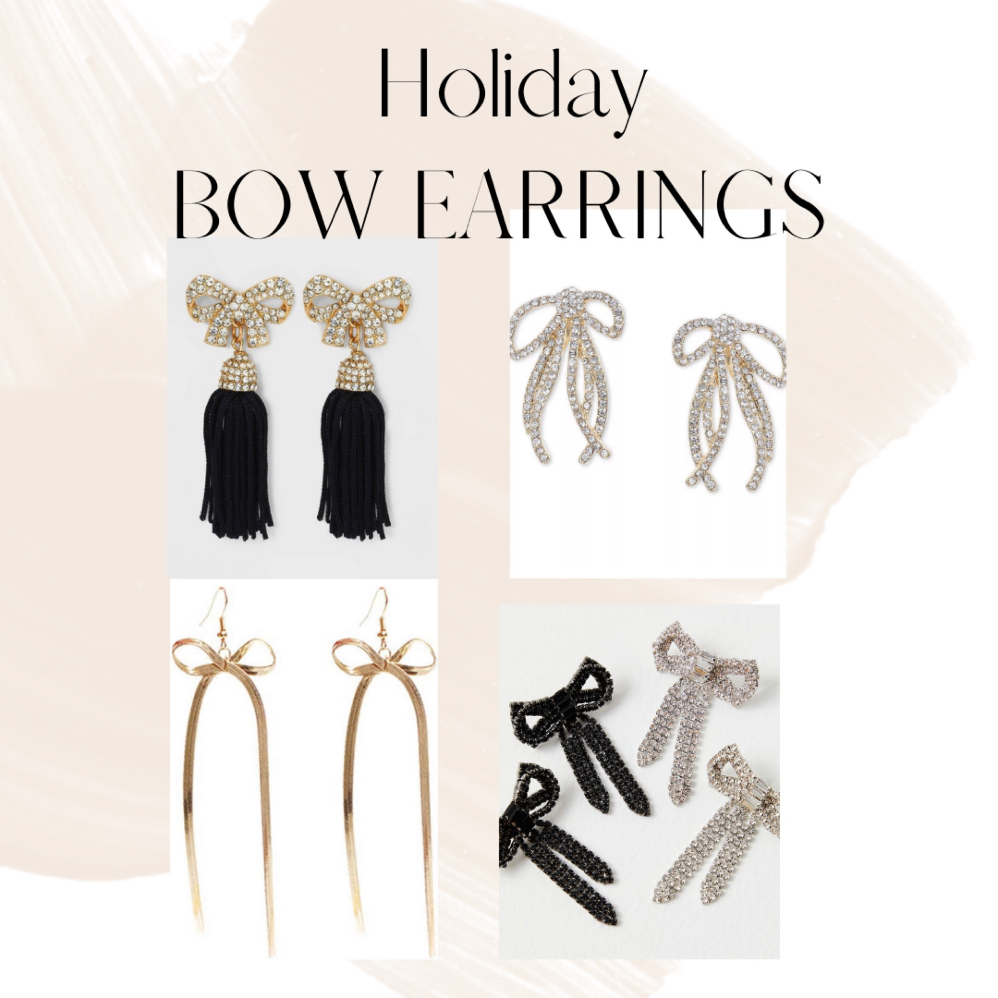 Holiday accessories / bow earrings / holiday earrings / rhinestone earrings / party jewelry / cocktail party / affordable jewelry 

#LTKSeasonal #LTKHoliday #LTKunder50