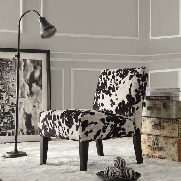 Black and White Faux Cow Hide Fabric Accent Chair by iNSPIRE Q Bold | Bed Bath & Beyond