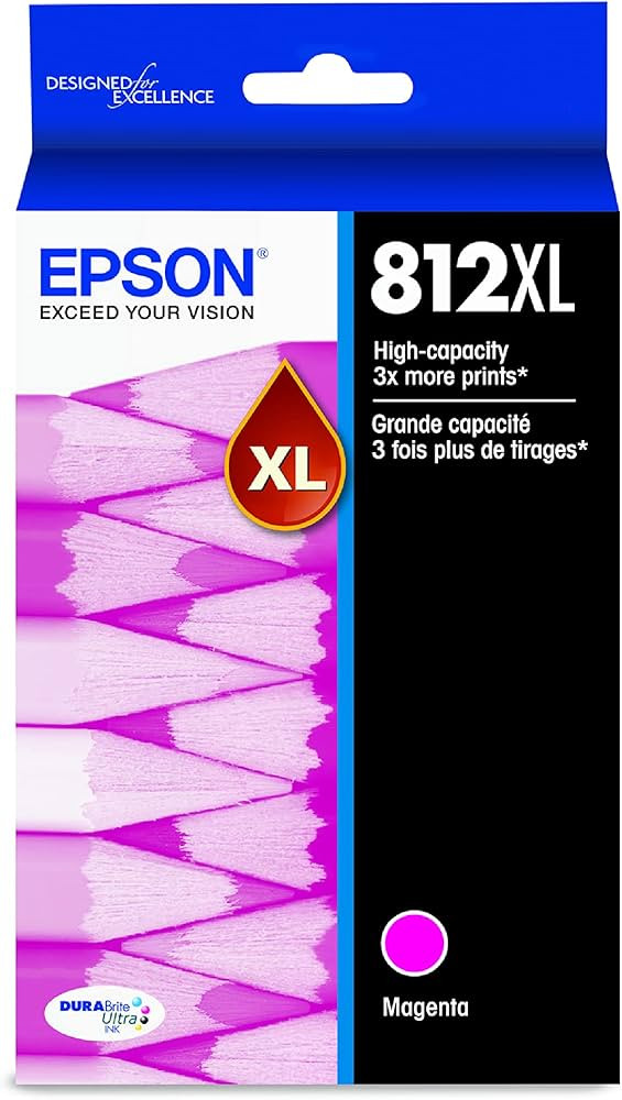 EPSON T812 DURABrite Ultra Ink High Capacity Magenta Cartridge (T812XL320-S) for select Epson Wor... | Amazon (US)