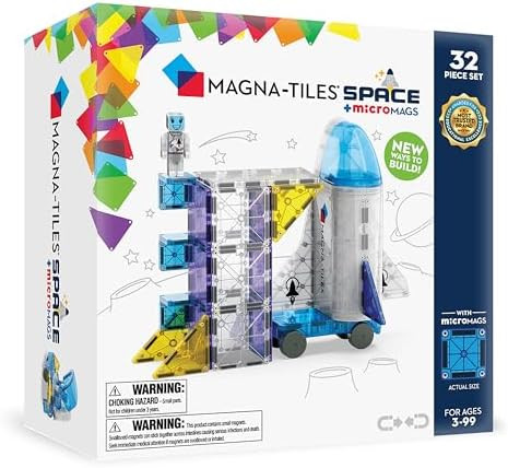 MAGNA-TILES Space 32-Piece Magnetic Construction Set, The Original Magnetic Building Brand | Amazon (US)