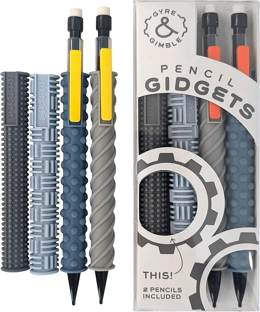 Amazon.com : Gyre & Gimble Pencil Gidgets–Textured Silicone Pencil Sleeve for Quiet Fidgeting... | Amazon (US)