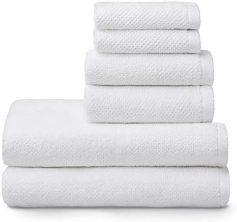 Welhome Franklin Premium 100% Cotton 6 Piece Towel Set | White | Popcorn Textured | Highly Absorb... | Amazon (US)