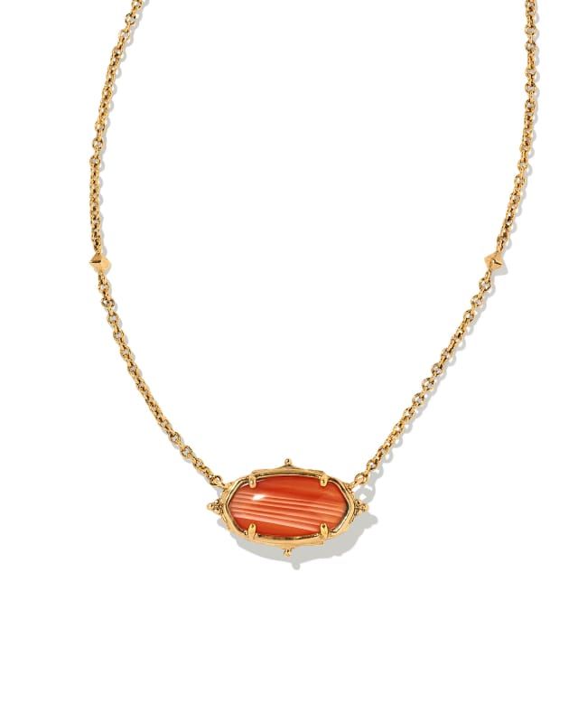 Baroque Elisa Vintage Gold Pendant Necklace in Orange Banded Agate | Kendra Scott | Kendra Scott