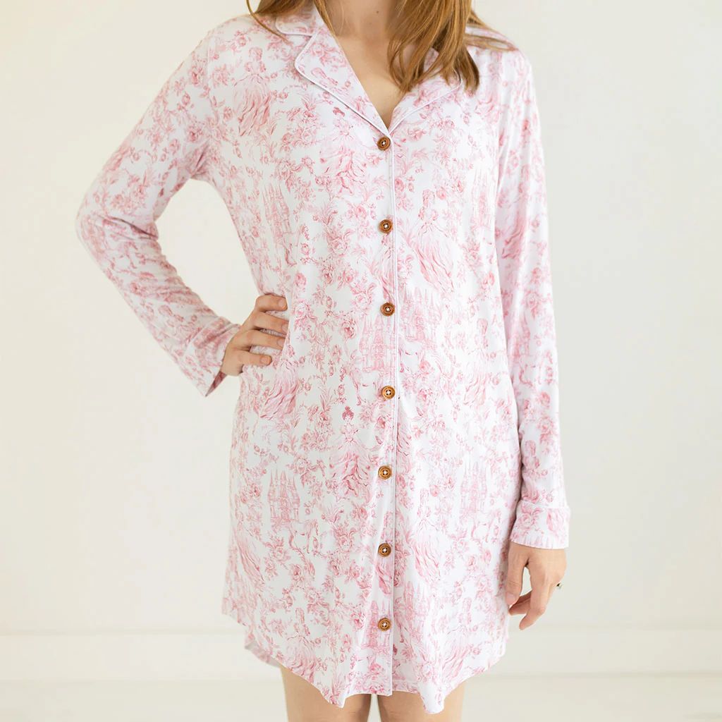 Floral White Women's Luxe Pajama Dress | Antoinette | Posh Peanut
