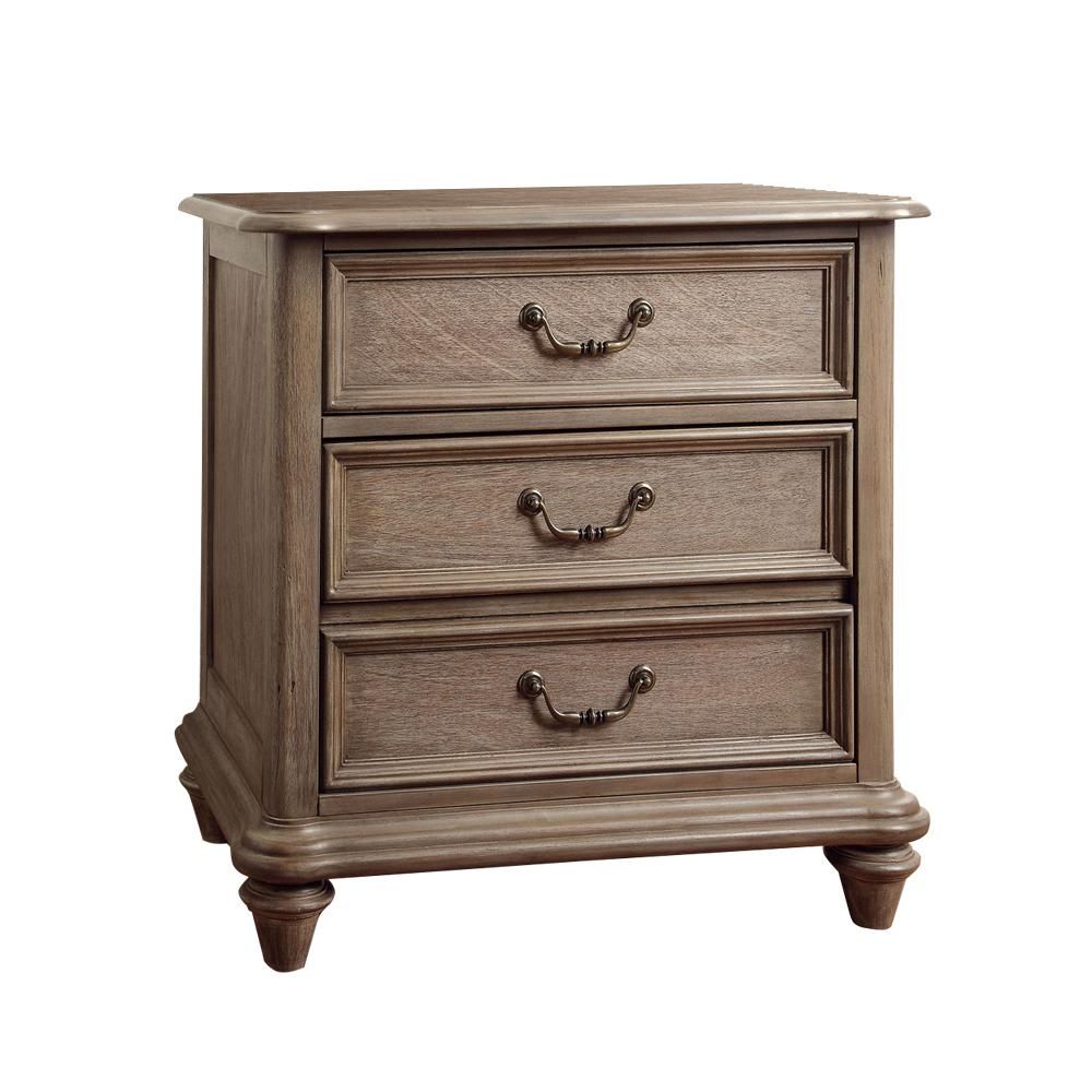 William's Home Furnishing Belgrade I Rustic Style Night Stand in Rustic Natural Tone Finish | The Home Depot
