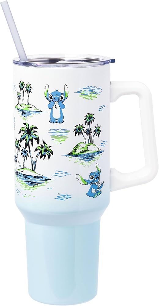 Silver Buffalo Disney Lilo and Stitch Vintage Sketch Palm Trees and Flowers Stainless Steel Tumbl... | Amazon (US)