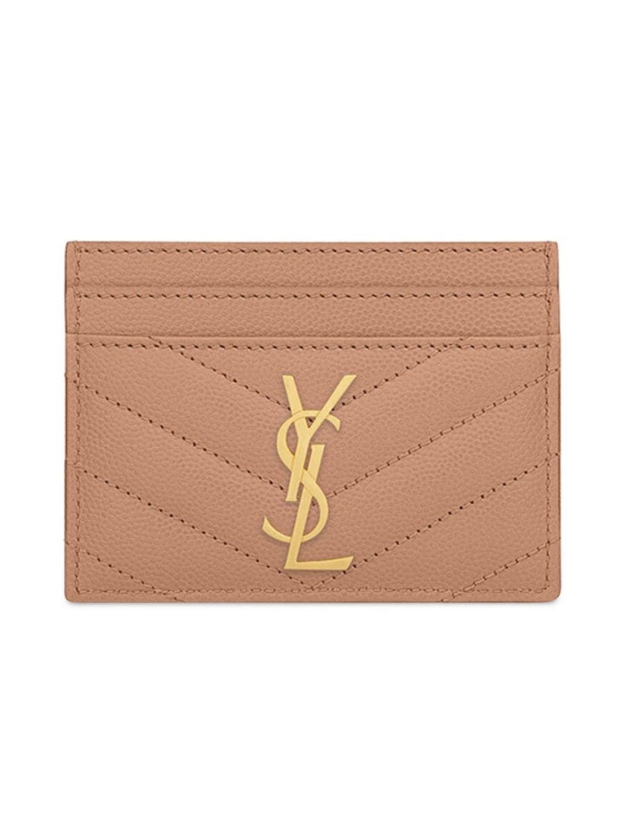 Saint Laurent Monogram Matelassé Leather Card Case | Saks Fifth Avenue