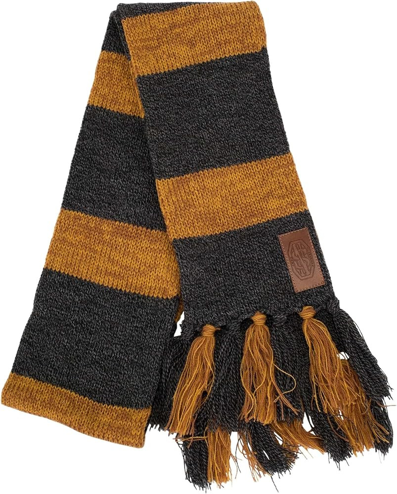 Newt Scamander Hufflepuff Knit Scarf - 64" Long with Yarn Tassels, Officially Licensed | Amazon (US)