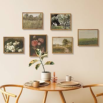 InSimSea Framed Canvas Wall Art for Living Room Bedroom Decor, Vintage Outskirts Painting Prints ... | Amazon (US)