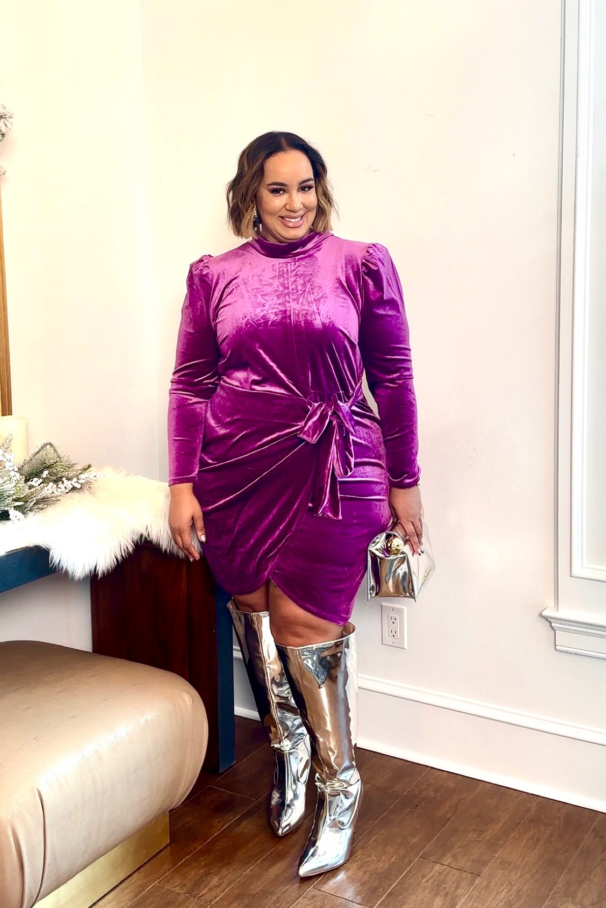 This purple dress is stunning! I actually love it with the silver! On sale for 39

#LTKCyberWeek #LTKplussize #LTKHoliday