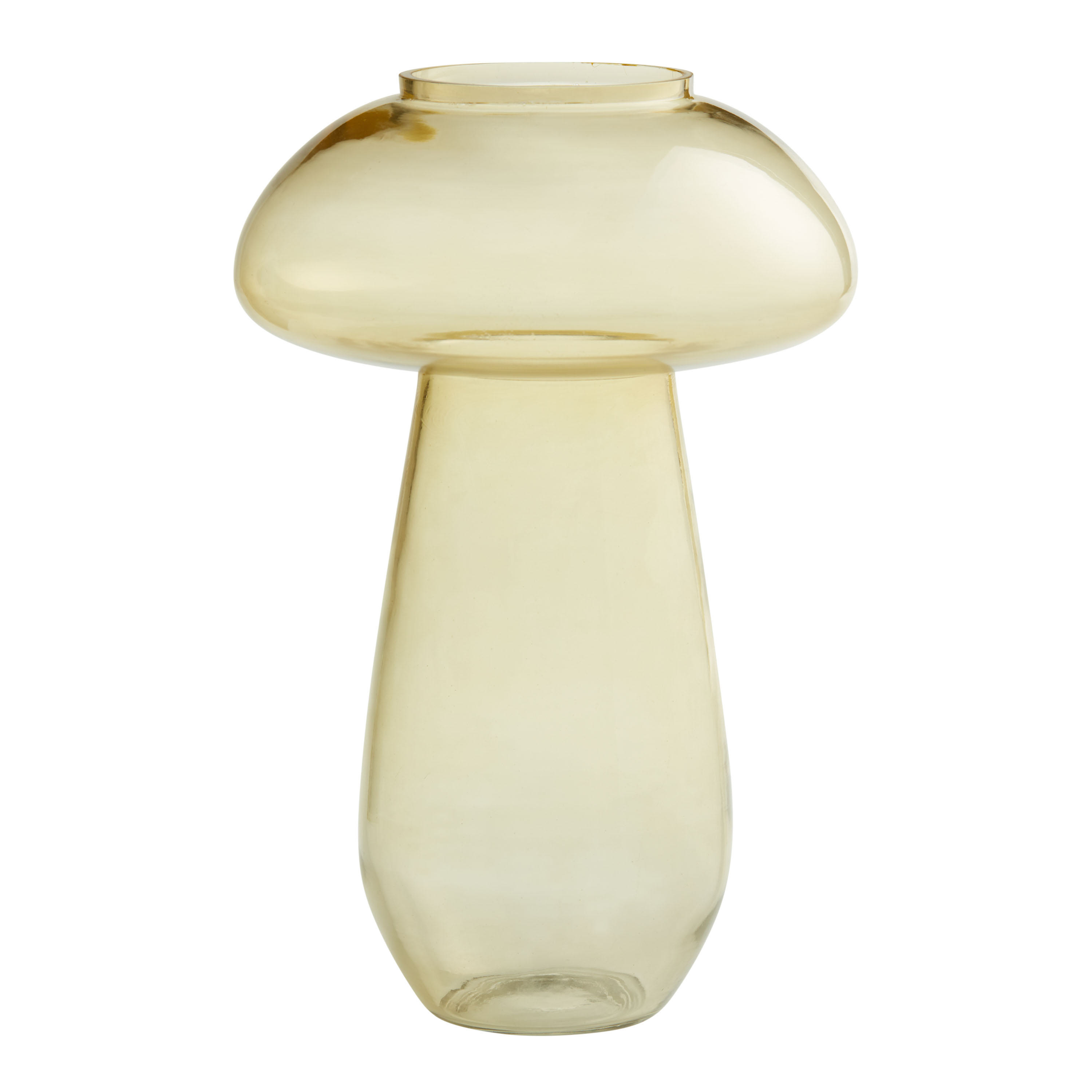 Light Amber Blown Glass Mushroom Vase | World Market
