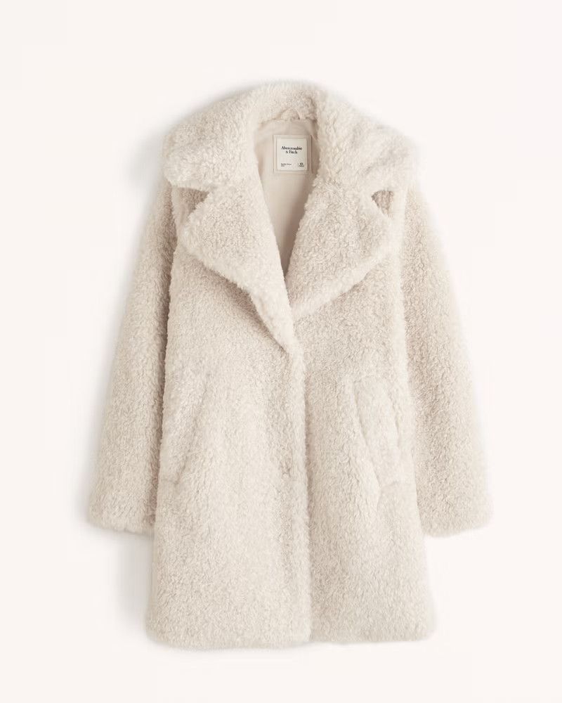 A&F Teddy Mid Coat | Abercrombie & Fitch (US)