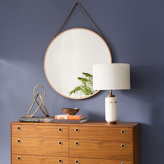 Modern Hanging Oversized Mirror, Natural/Tan, 36" | West Elm (US)