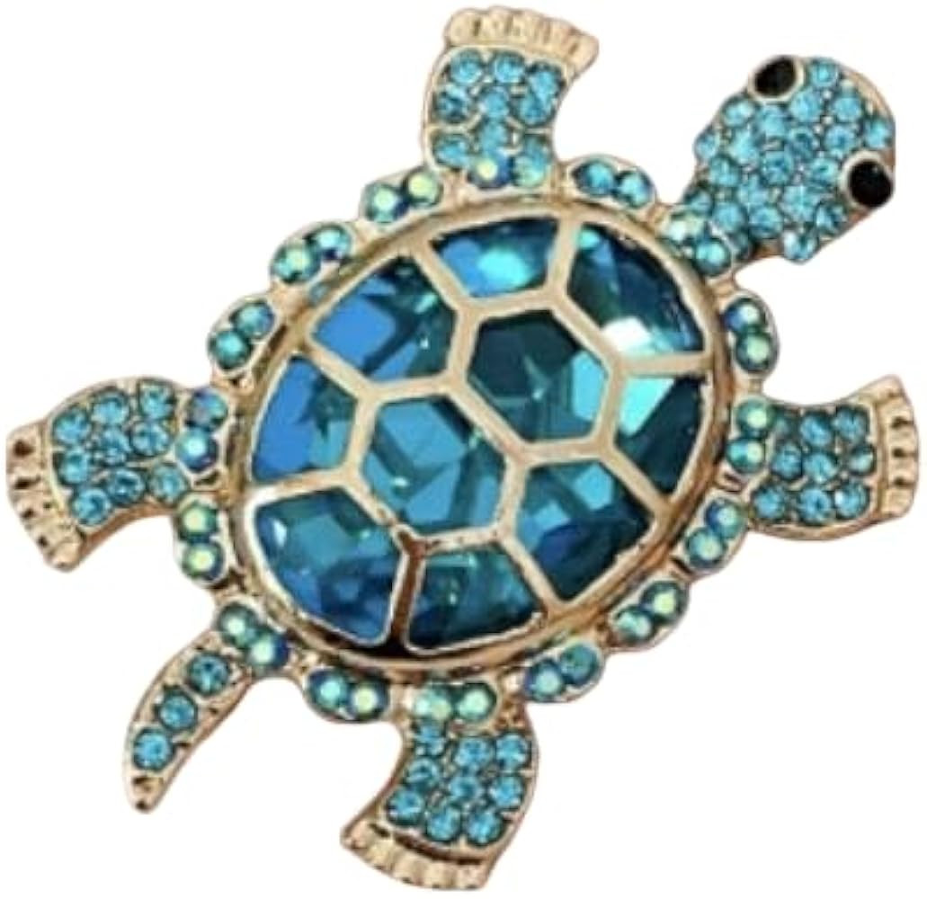 Cute Enamel Sea Turtle Brooch - Crystal Animal Pin Jewelry for Women Lovely Animal Lapel Pin | Amazon (US)