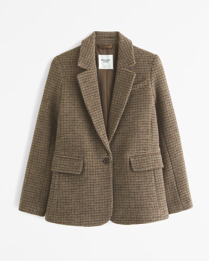 Women's Wool-Blend Blazer | Women's New Arrivals | Abercrombie.com | Abercrombie & Fitch (US)