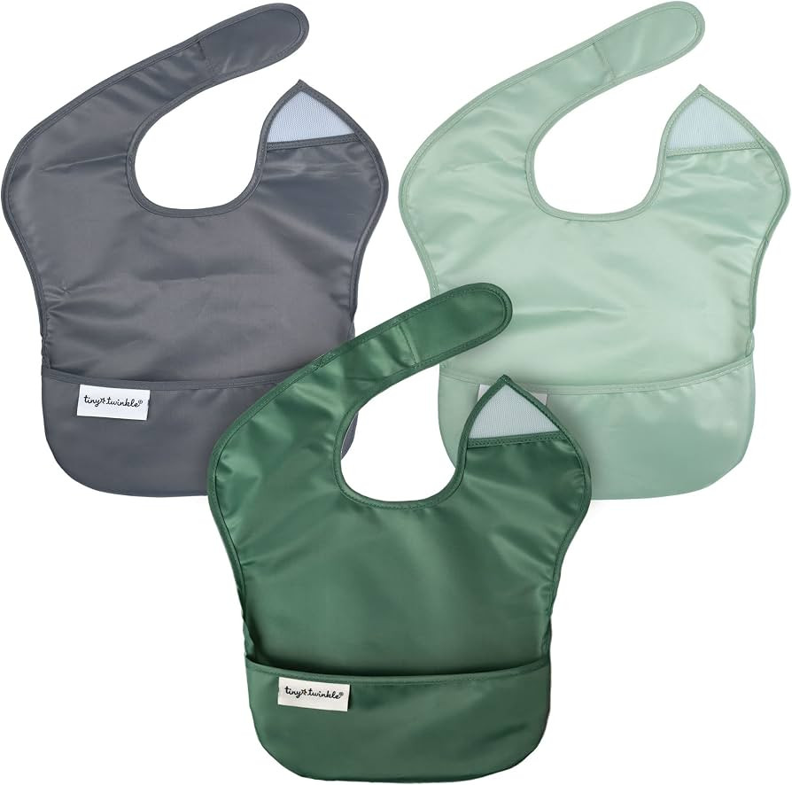 Tiny Twinkle Mess-Proof Baby Bib - Waterproof Bib for Baby Boy or Girl - Machine Washable - Adjus... | Amazon (US)