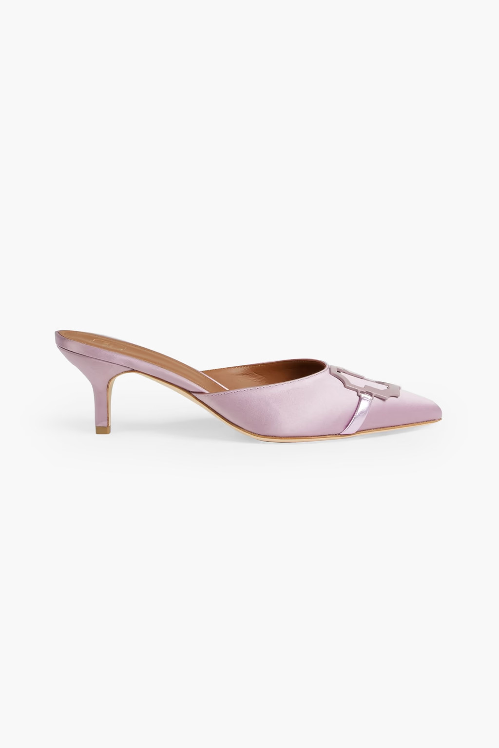 Missy buckle-embellished satin mules | The Outnet (US and CA)