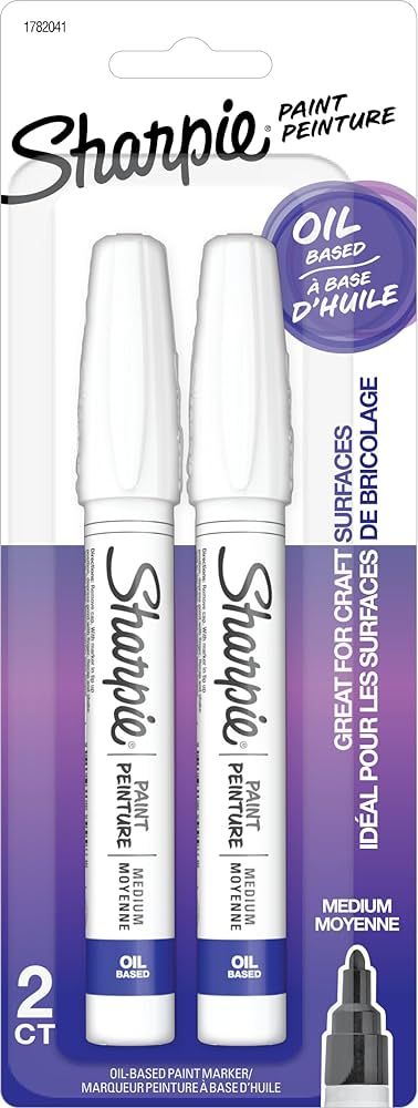Sharpie Oil-Based Paint Markers, Medium Point, White, 2 Pack | Amazon (US)