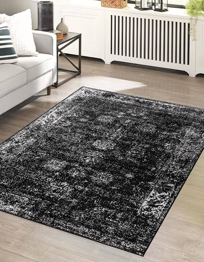 Unique Loom Sofia Collection Area Rug - Casino (9' x 12' Rectangle, Black/ Ivory) | Amazon (US)