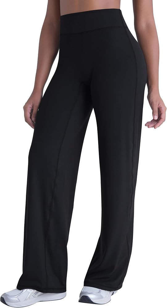 Sunzel Wide Leg Yoga Pants, No Front Seam Tummy Control High Waist, Straight Leg Booty Bottoms fo... | Amazon (US)