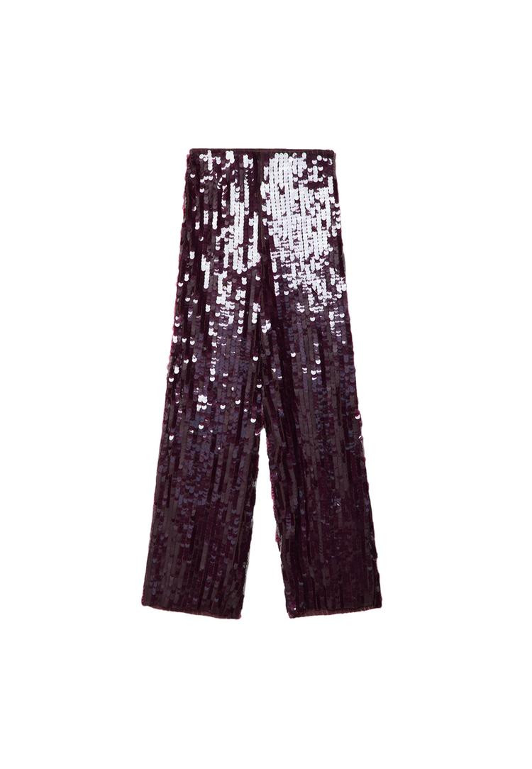 Long sequinned trousers - Women's fashion | Stradivarius United Kingdom | Stradivarius (UK)