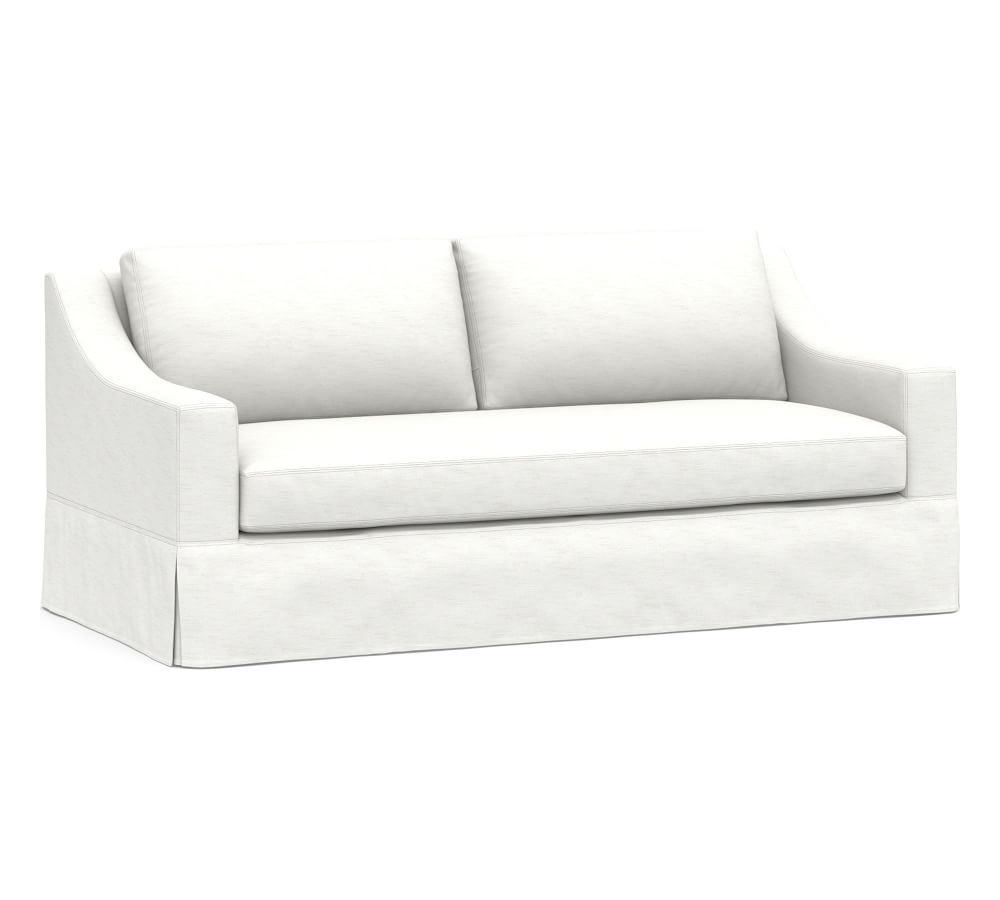 York Slope Arm Slipcovered Sofa 80.5" with Bench Cushion, Down Blend Wrapped Cushions, Performanc... | Pottery Barn (US)