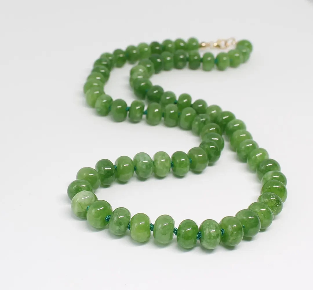 Jade Hand Knotted Gemstone Necklace - Etsy | Etsy (US)