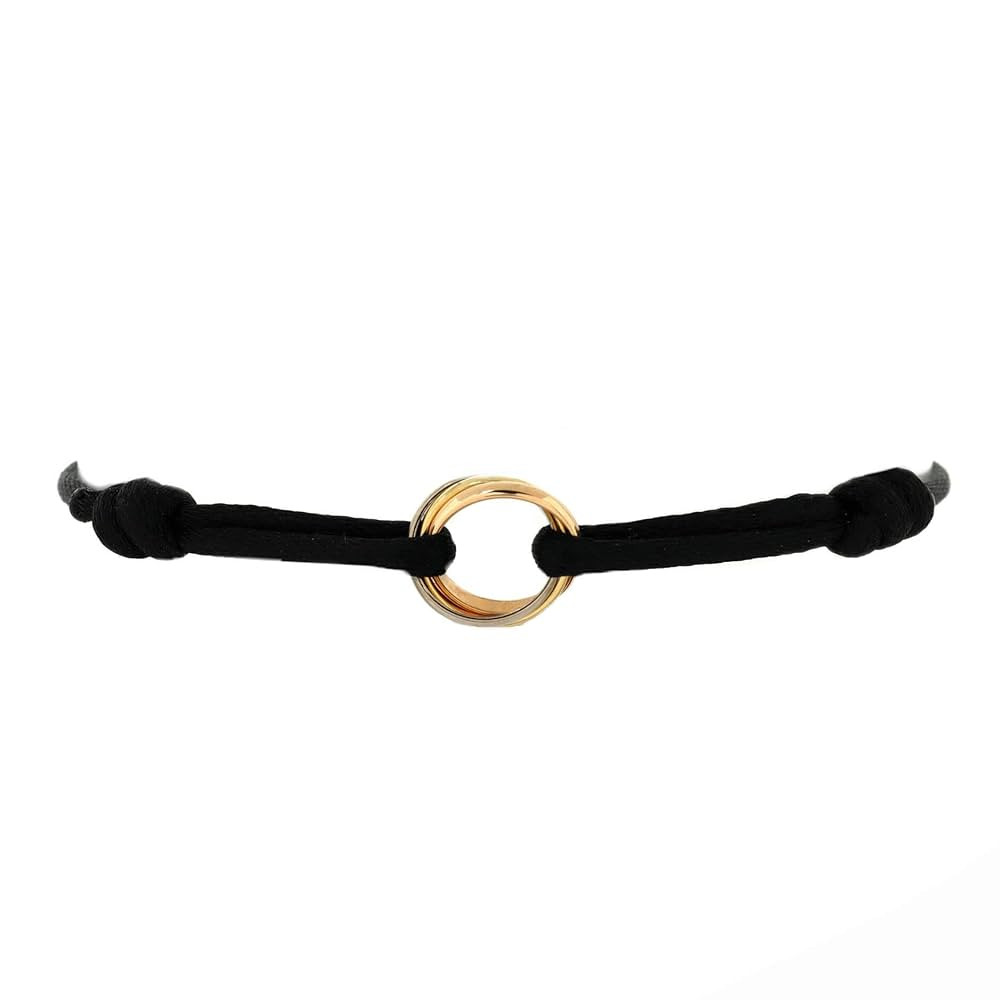 Amazon.com: Cartier, Pre-Loved Trinity On Cord Bracelet Silk Cord with 18K Tricolor Gold, Tricolo... | Amazon (US)