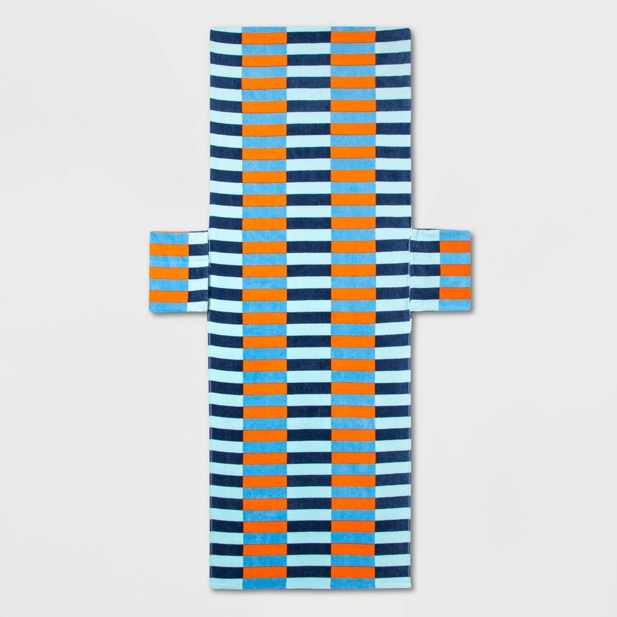 Striped Chair Pocket Beach Towel Blue/Orange - Sun Squad™ | Target