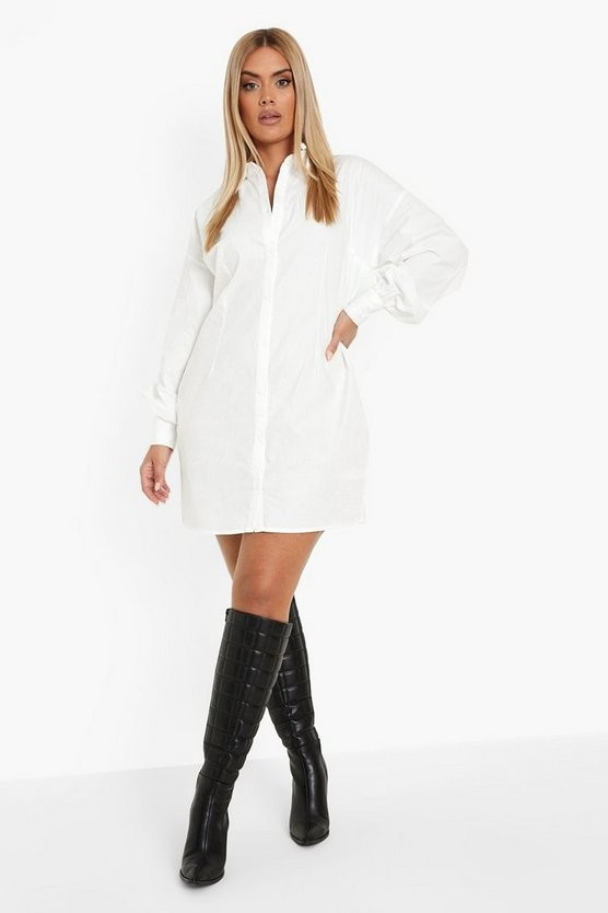 Plus Oversized Sleeve Shirt Dress | Boohoo.com (US & CA)