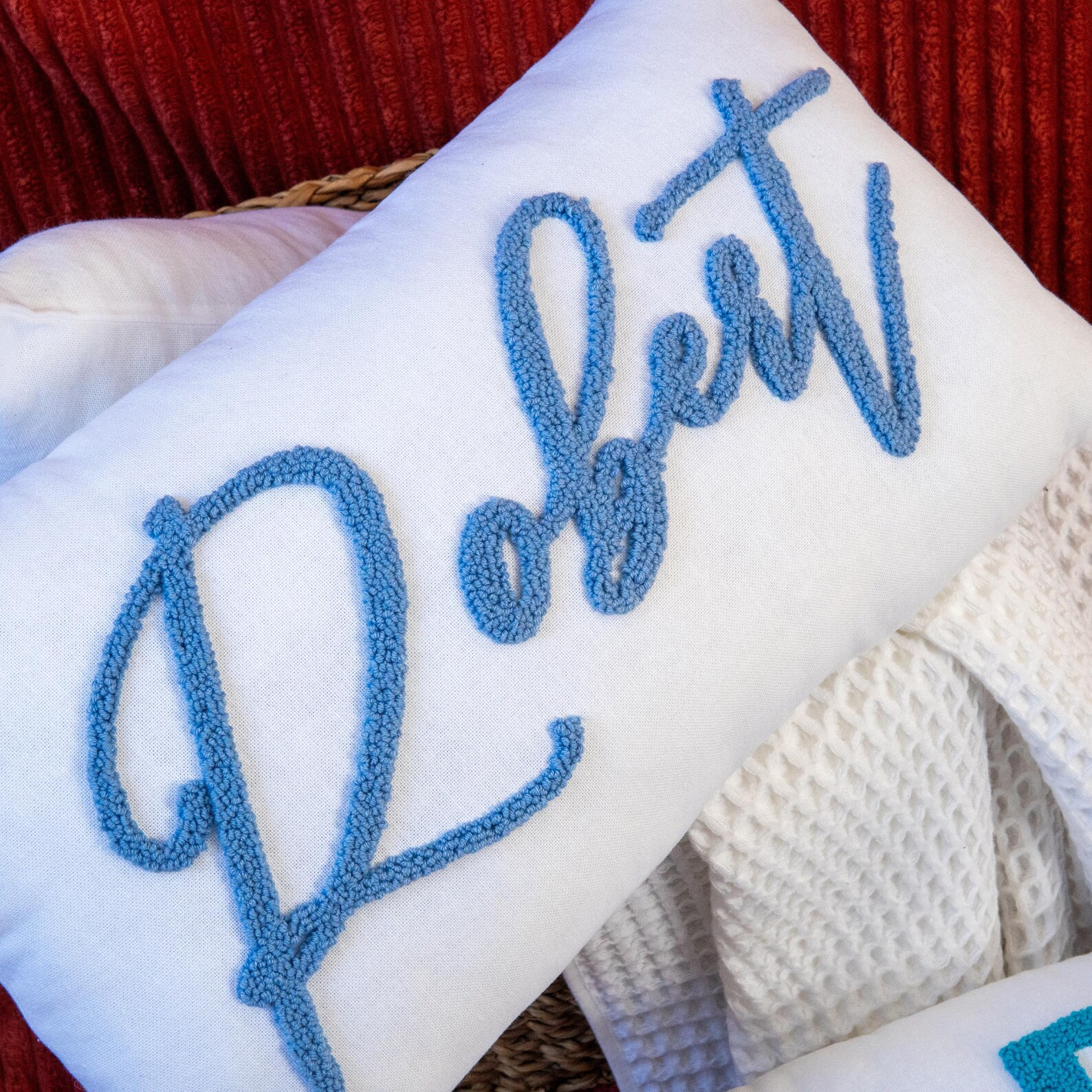 Personalized Punch Needle Emroidered Pillow Personalized Gifts for Home Decor, Custom Pillow, Cus... | Etsy (US)