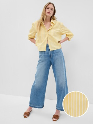 100% Organic Cotton Cropped Shirt | Gap (US)