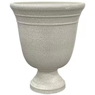Westpoint 16 in. Dia Beige Composite Urn Planter with Pedestal (2-Pack) | The Home Depot