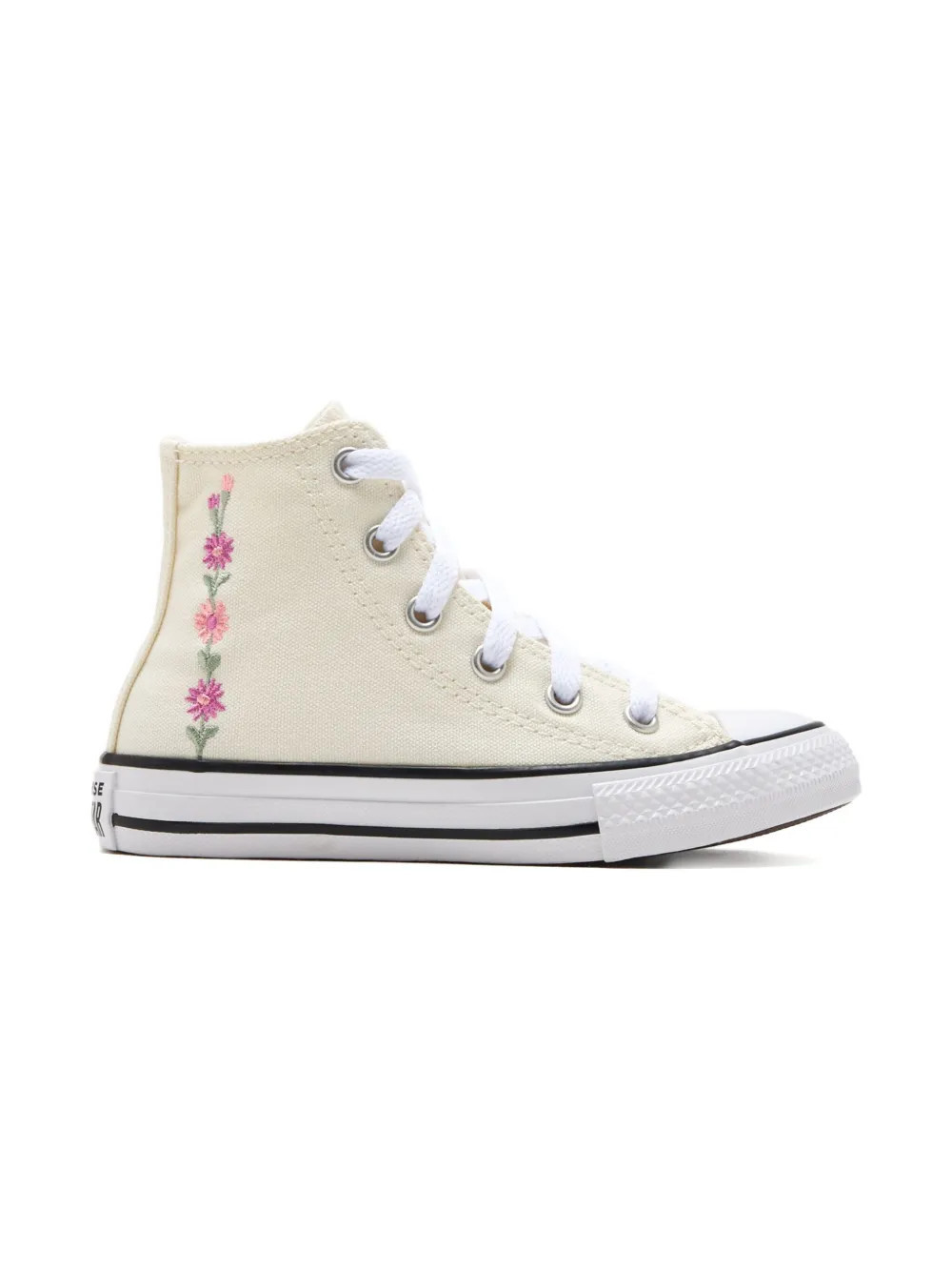 Converse Kids embroidered-floral high-top sneakers - Neutrals | Farfetch Global