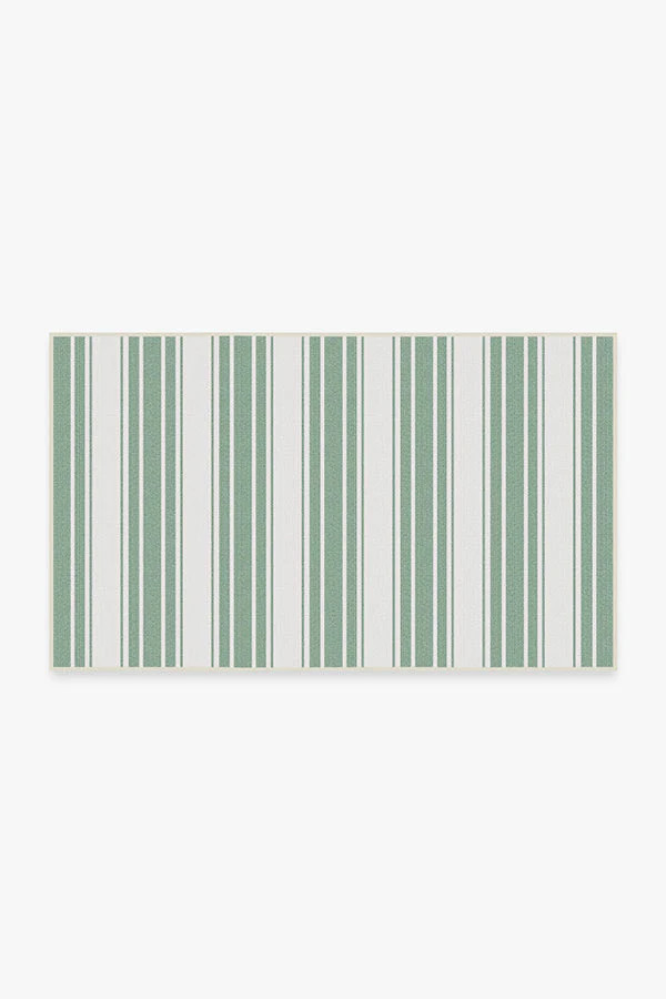 Marina Stripe Sage Green Outdoor Rug | Ruggable