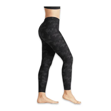 On the Go Women’s Camo Leggings - SuperSoft Mid-Rise Body Contouring Slimming Yoga Pants (1 Pair Black Camo Size S/M) | Walmart (US)