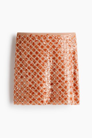 H & M - Embellished Mini Skirt - Orange | H&M (US + CA)