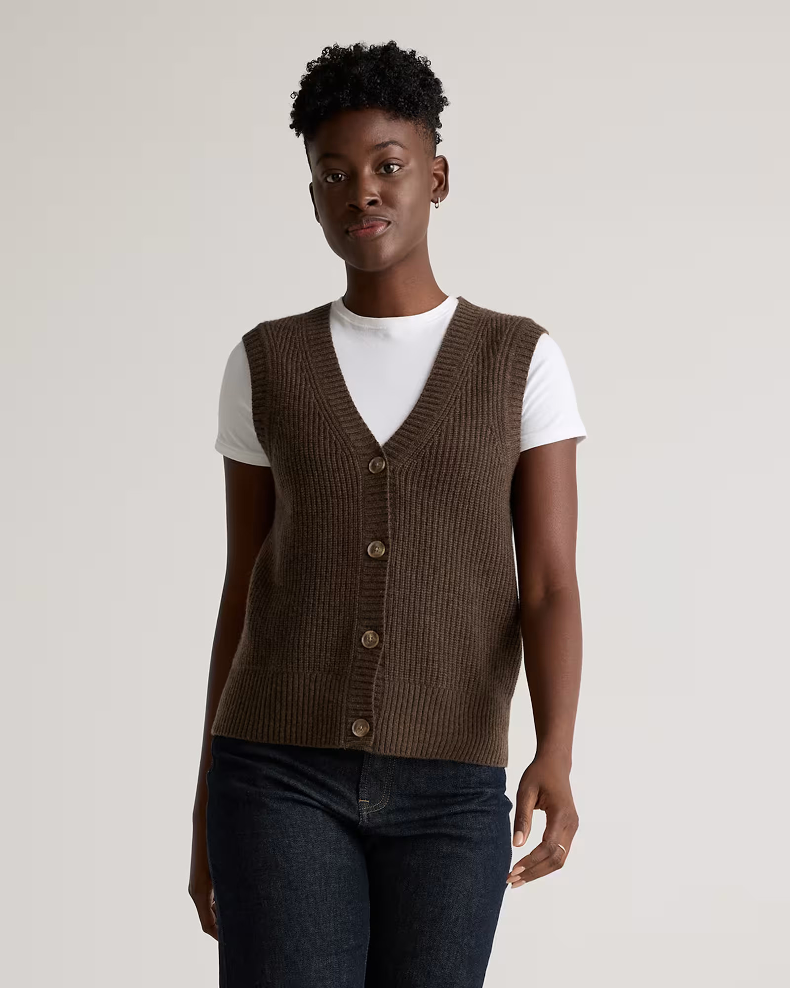 Mongolian Cashmere Fisherman Sweater Vest | Quince