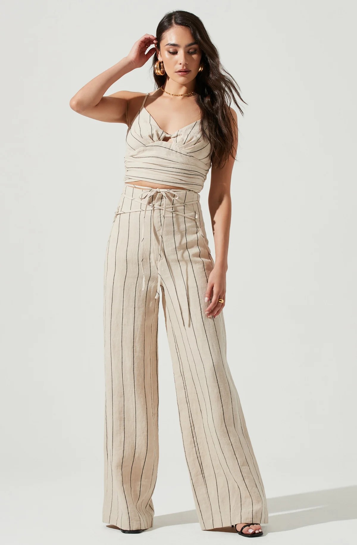 Denair Pinstripe Wide Leg Pants | ASTR The Label (US)