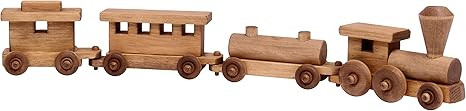 AmishToyBox.com Wooden Train Toy Play Set - 24" Long - CPSIA-Approved Finish (Harvest Stain) | Amazon (US)
