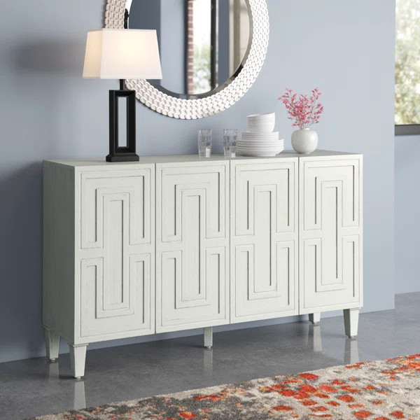 Aleska 58" Wide Storage Sideboard with Solid Wood Legs | Wayfair North America