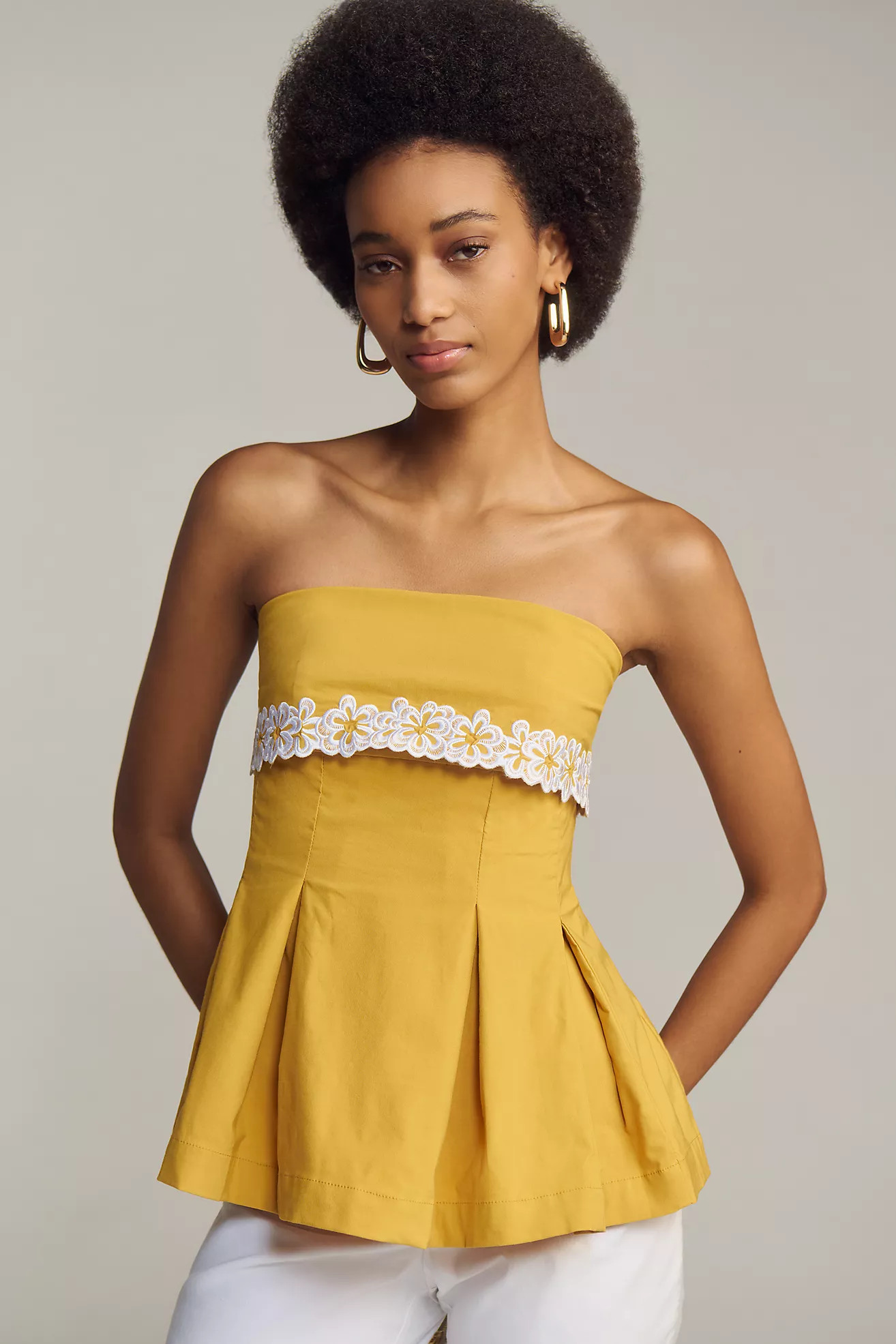 Maeve Strapless Foldover Structured Top | Anthropologie (US)